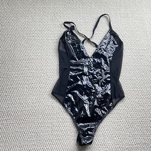 纯欲风性感辣妹深V领蕾丝衫拼接短袖网纱雪纺紧身衬衣上衣女