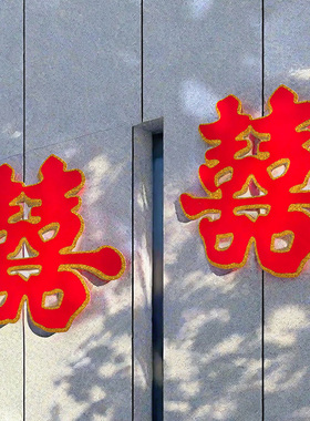 结婚专用大喜字套装囍字新房大门贴纸婚房装饰布置订婚礼用品大全