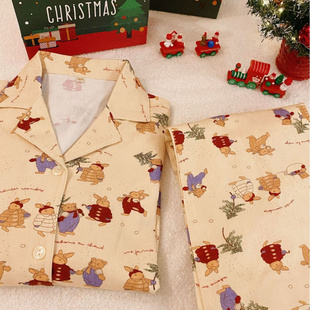 新款 春季 新年兔睡衣休闲宽松女睡衣家居服柔软
