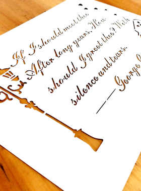 If I should meet thee 拜伦诗词镂空模板DIY手绘手帐英文型板812