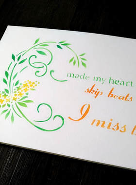 花园garden园艺手绘型板心动改变 英文背景型版镂空遮蔽板卡527