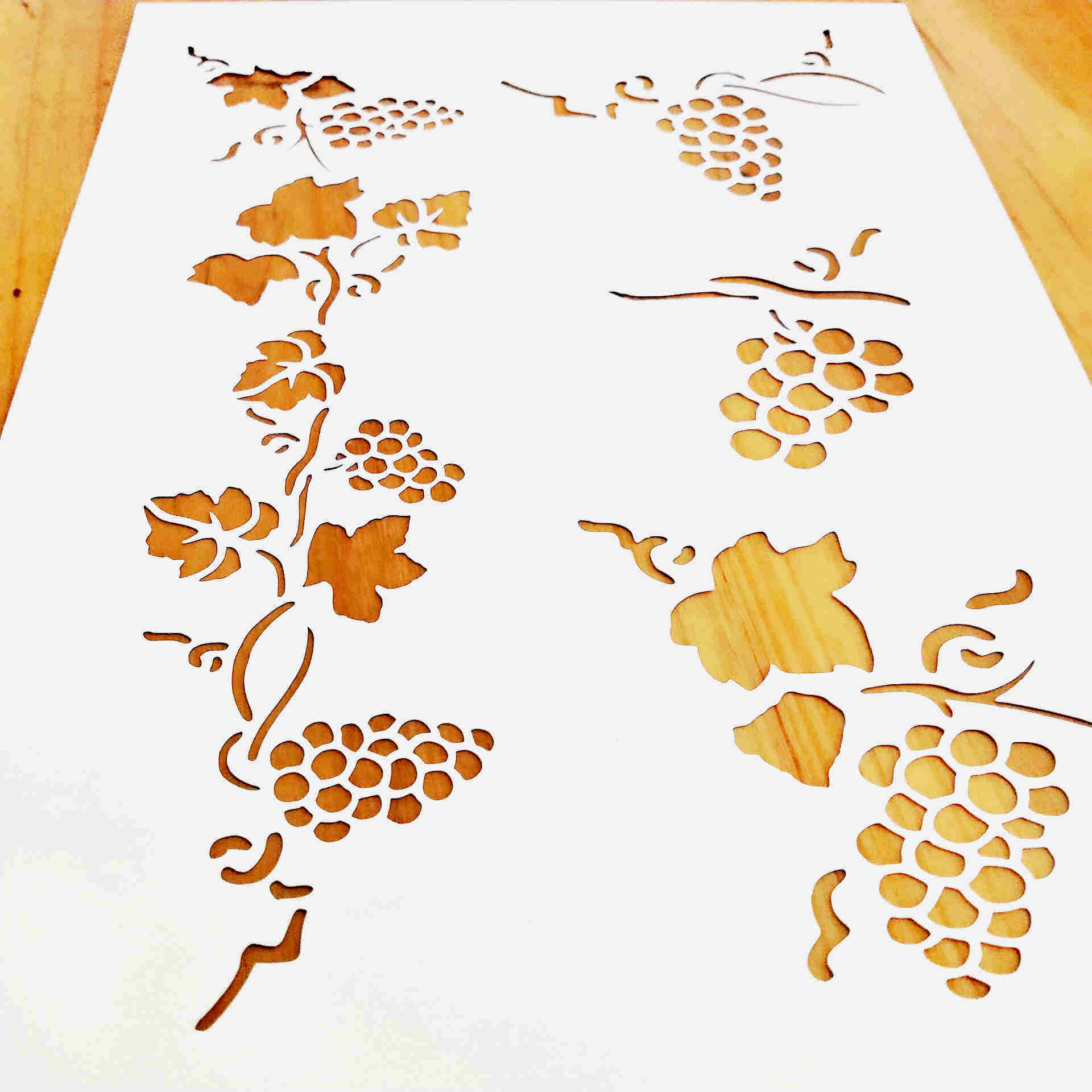 葡萄镂空模板diy水果创意文化拓印型版遮蔽喷雾喷漆手绘葡萄藤816