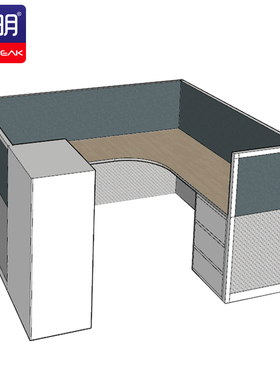 黎明 BGPF200职员办公桌屏风工位桌L型单人桌2200*2000*1280mm