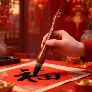 一得阁春瑞斗笔抓笔写对联专用福字春联斗方大字提斗狼兼毫大毛笔