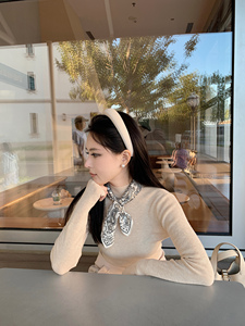 豆豆早安 1OO%绵羊毛衫女秋修身显瘦百搭套头针织打底衫 两种版本