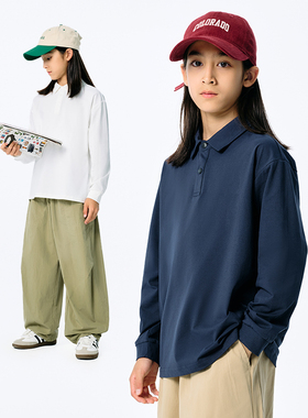 DK童装2025秋季女男童凉感速干POLO衫长袖T恤儿童中大童百搭上衣