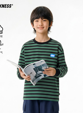 DK童装春季日系女男童趣味条纹长袖T恤儿童中大童休闲打底上衣潮