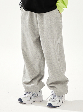 DK潮童装秋冬女男童宽松长裤子中大童卫裤儿童灰色休闲运动裤
