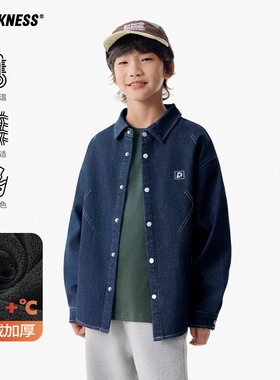 DK童装25秋冬日系女男童加绒保暖牛仔衬衫外套儿童中大童休闲上衣