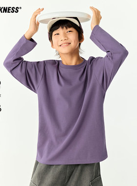 DK童装2025秋季日系女男童休闲纯色打底衫儿童中大童百搭长袖T恤