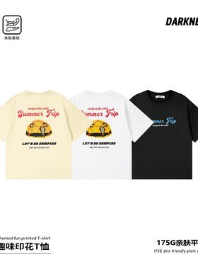 DK童装26夏季山系露营风女男童纯棉短袖T恤儿童中大童休闲上衣潮