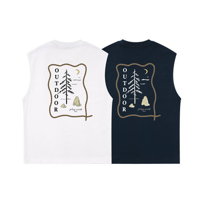 DK童装户外山系趣味无袖背心T恤
