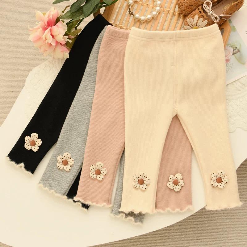 女童秋冬款加厚加绒喇叭裤