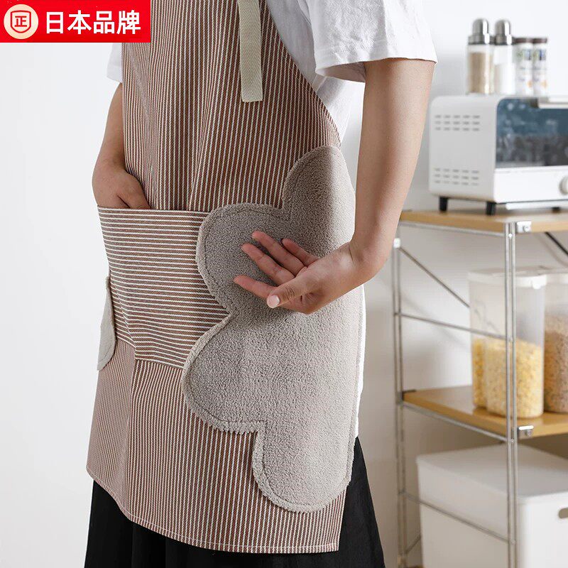 日本可擦手围裙厨房家用2026新款女防油高级感年轻款做饭炒菜防水