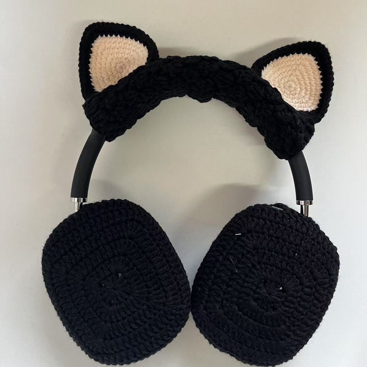 手工编织猫猫耳朵成品一套 JENNIE同款适用于苹果AirPods MAX一代二代手工针织耳机保护套韩国小众品牌同款
