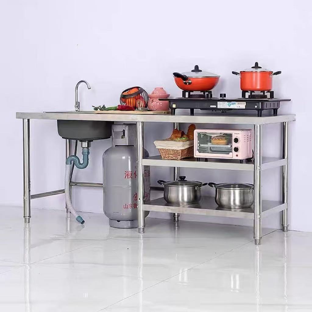 出租房不锈钢水槽灶台煤气罐架子