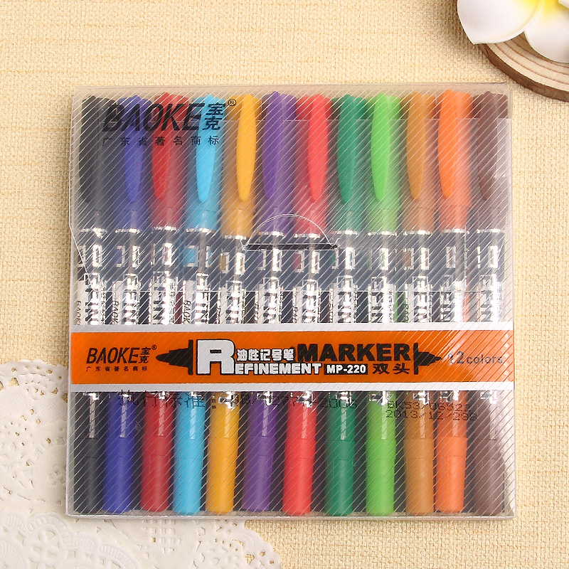 宝克MP220小双头记号笔12色套装