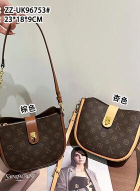 UK女包2025新款马鞍包原创小众设计轻奢复古时尚老花包单肩斜挎包