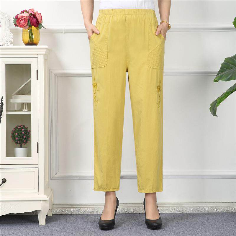 新款夏装纯棉女装裤中老年7分裤纯棉休闲宽松妈妈装松紧腰围9分裤|msdalam kategori Butik wanita / wanita, seluar, seluar santai - dari Buy2taobao.com untuk memberikan perkhidmatan ejen Taobao profesional membeli