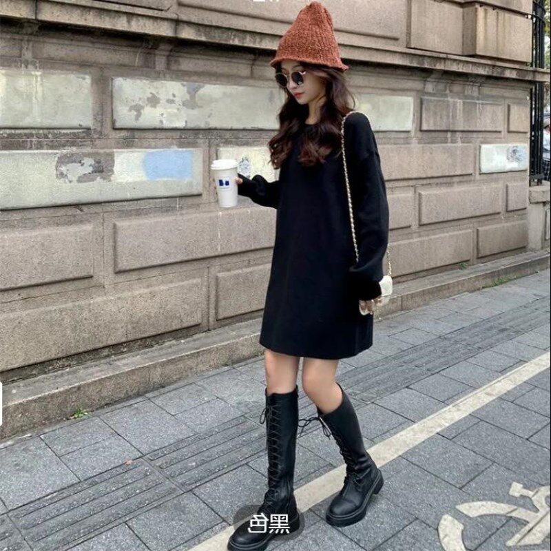 针织连衣裙女秋冬配大衣内搭2025年新款显瘦裙子打底毛衣裙中长款,女装/女士精品,连衣裙,淘宝优惠券,粉丝福利购,淘宝优惠卷