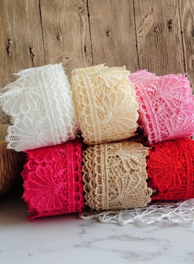 多色蕾丝花边水溶刺绣镂空带沙发桌布绣花条码服装下摆辅料贝壳