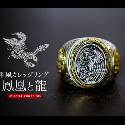 男士复古纯银大气戒指