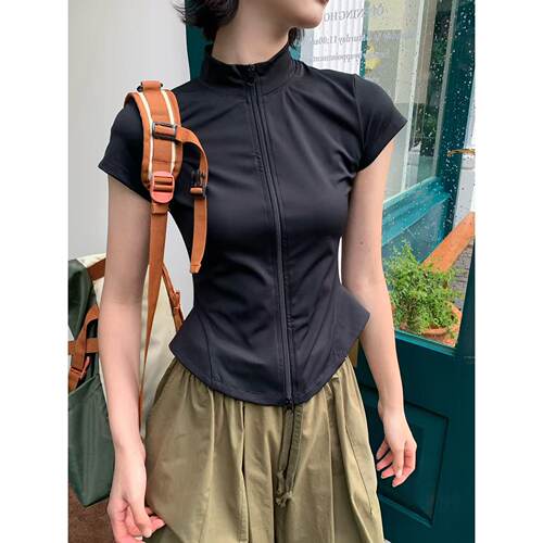 2026夏季新款短袖开衫瑜伽服上衣