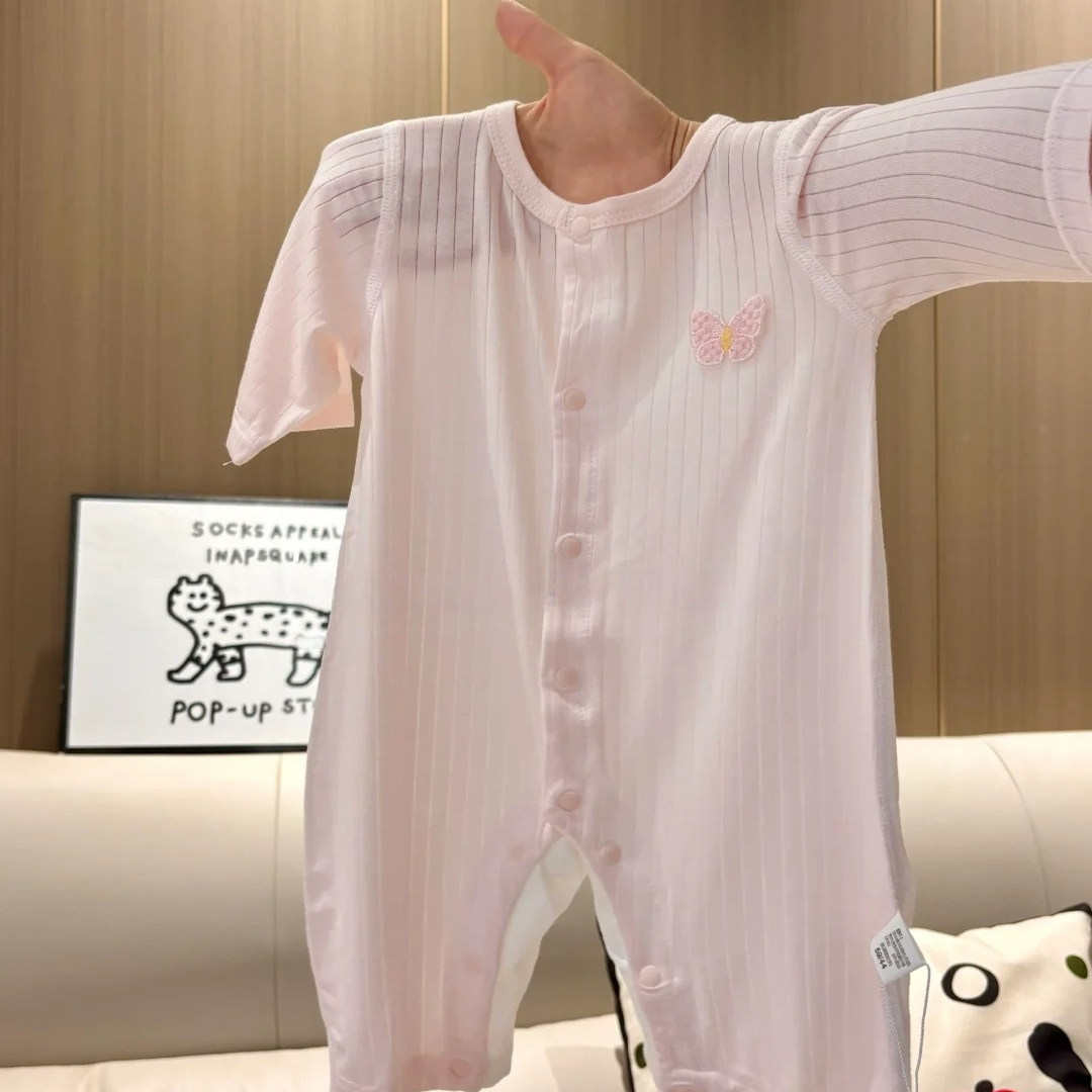 【后背网眼】婴儿连体衣天丝无骨宝宝爬服新生儿哈衣夏天婴儿衣服