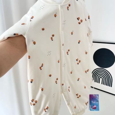 男女宝宝冬季棉服外出爬服新生儿哈衣婴儿夹棉连体衣60g加厚保暖