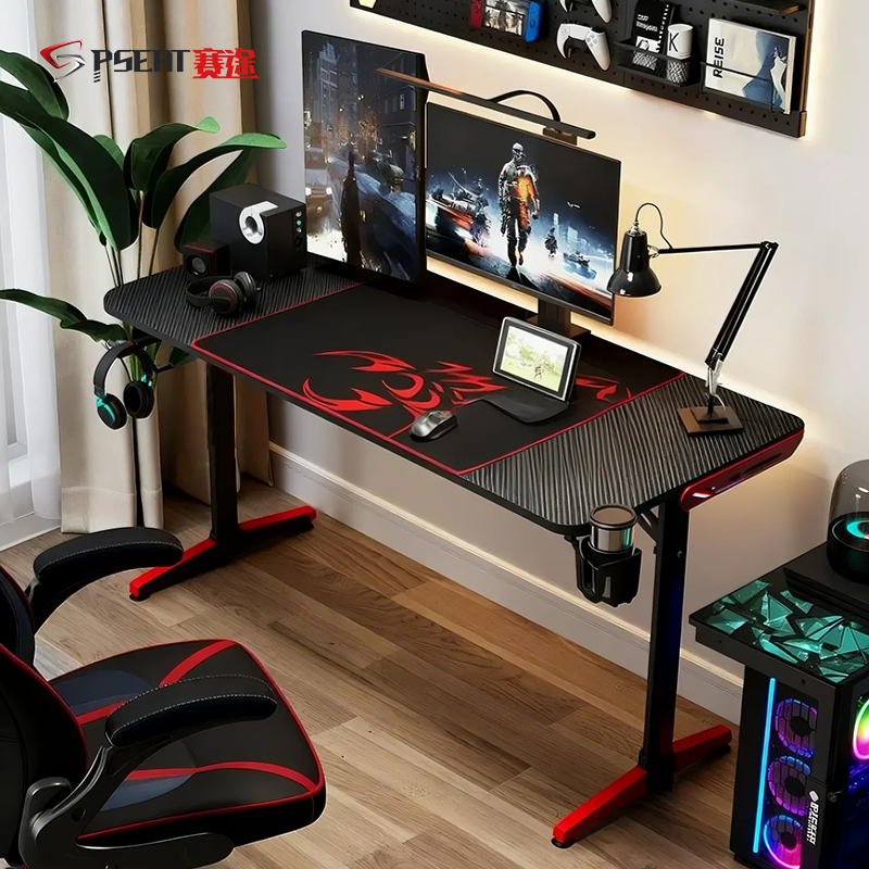 赛途电竞桌双人游戏碳纤维办公桌桌书桌写字电脑台式桌加长电脑桌
