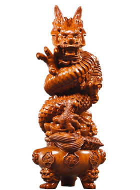 花梨实木质龙祝福客厅十二生肖龙