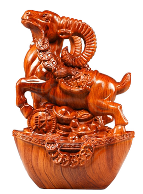 木头摆件吉祥物红木客厅补角木质