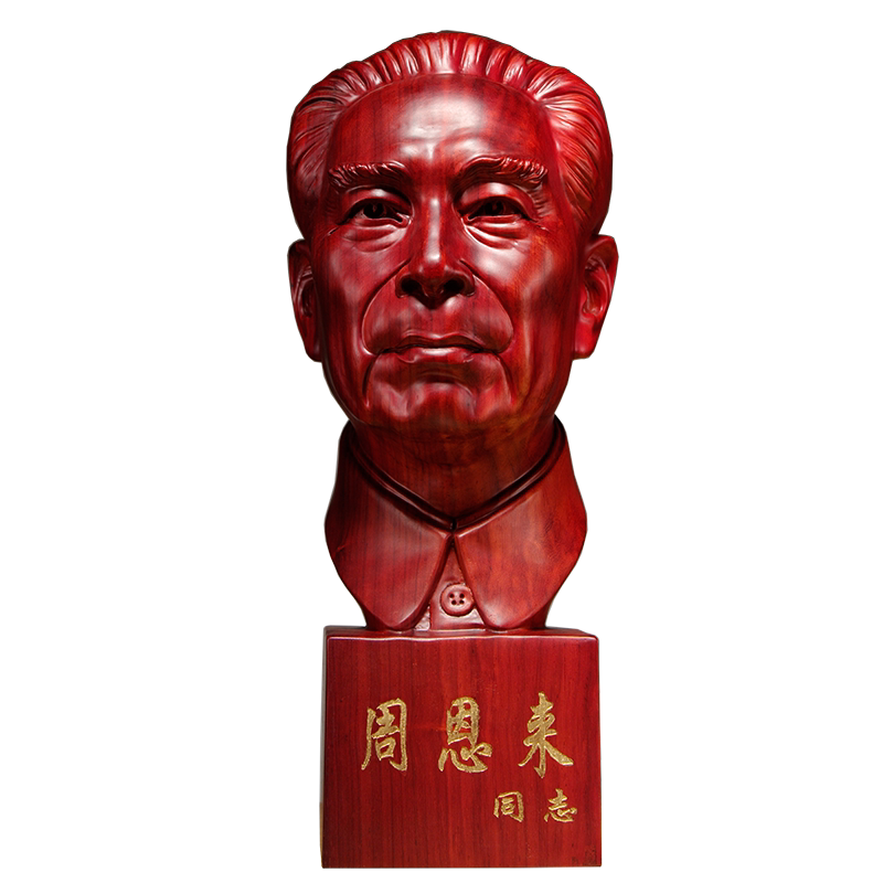 人物周恩来半身像领导红木工艺品
