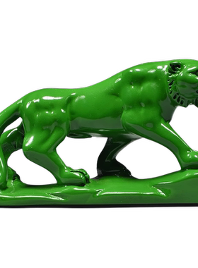 绿色木头老虎摆件十二生肖吉祥物