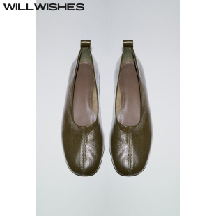 女 WILLWISHES 轻盈复古浅口粗跟单鞋 春秋季 25Z0900 王玎设计女鞋