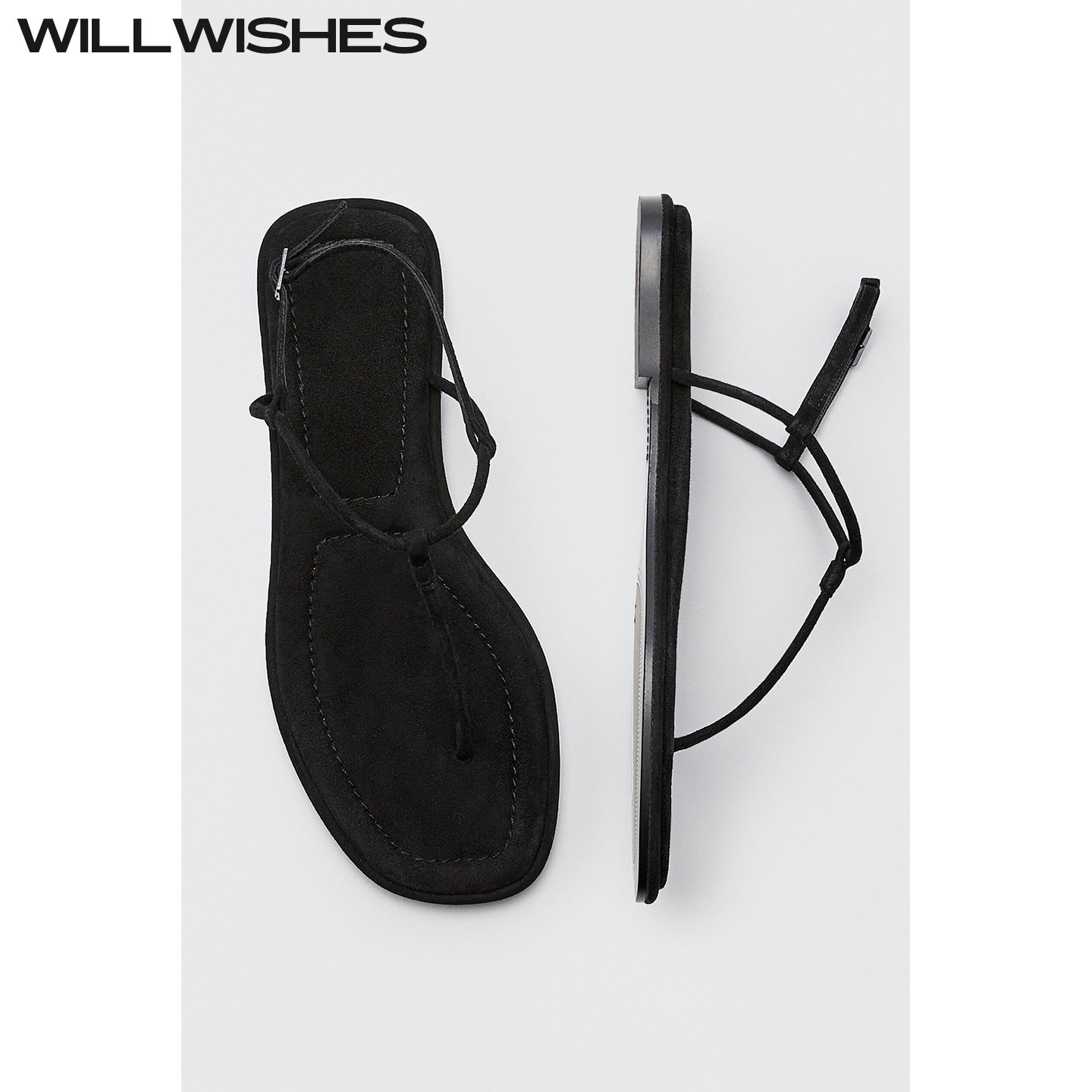 WILLWISHES 王玎设计女鞋夏季时尚一字带平底鞋女百搭罗马凉鞋女,女鞋,罗马凉鞋,淘宝优惠券,粉丝福利购,淘宝优惠卷