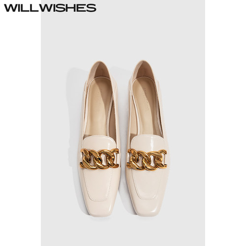 WILLWISHES法式一脚蹬乐福鞋女