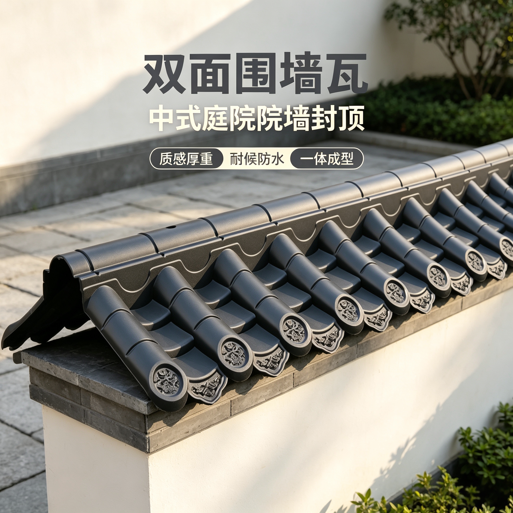 树脂围墙瓦墙帽源头工厂图片