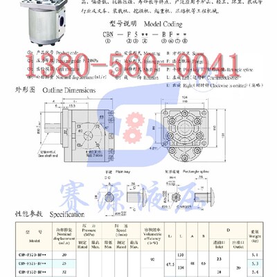 CBN-F563-BFP BFPL合肥赛源齿轮泵SAIYUAN液压泵 CBN-F563-BFHL