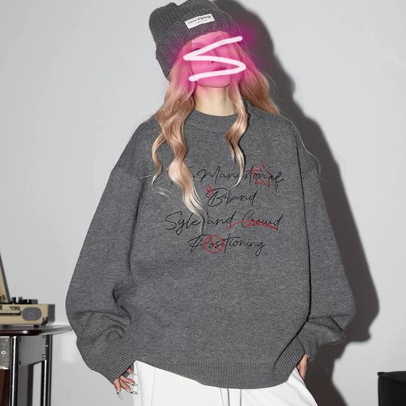 韩系慵懒风软糯毛衣女秋冬新款设计感小众宽松显瘦针织衫上衣外套