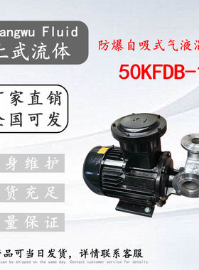50KFDB-12型防爆法兰式自吸气液混合泵/隔爆耐腐蚀气液泵