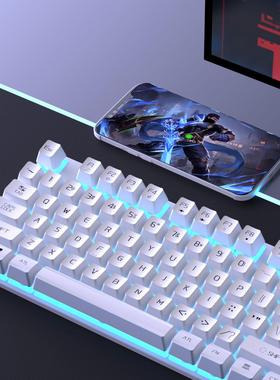 真机械手感键盘鼠标发光游戏台式电脑笔记本有线办公专用打字家用