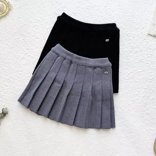 女童春秋季新款学院风百褶裙