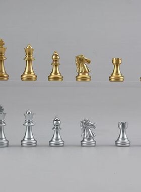 UB友邦国际象棋金银色棋子带磁性单配王后象马车兵原装备用棋子