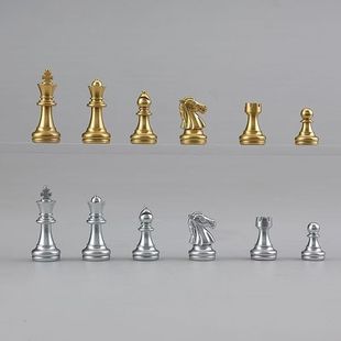 UB友邦国际象棋金银色棋子带磁性单配王后象马车兵原装备用棋子