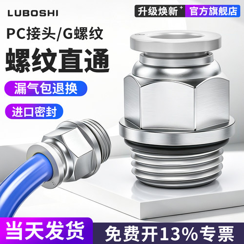 路泊仕气动G螺纹PC快插接头