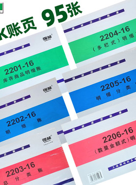 强林16开帐页账页库存商品明细帐