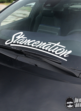 菠萝头创意车贴stancenation个性英文贴纸改装车低趴风格挡风玻璃