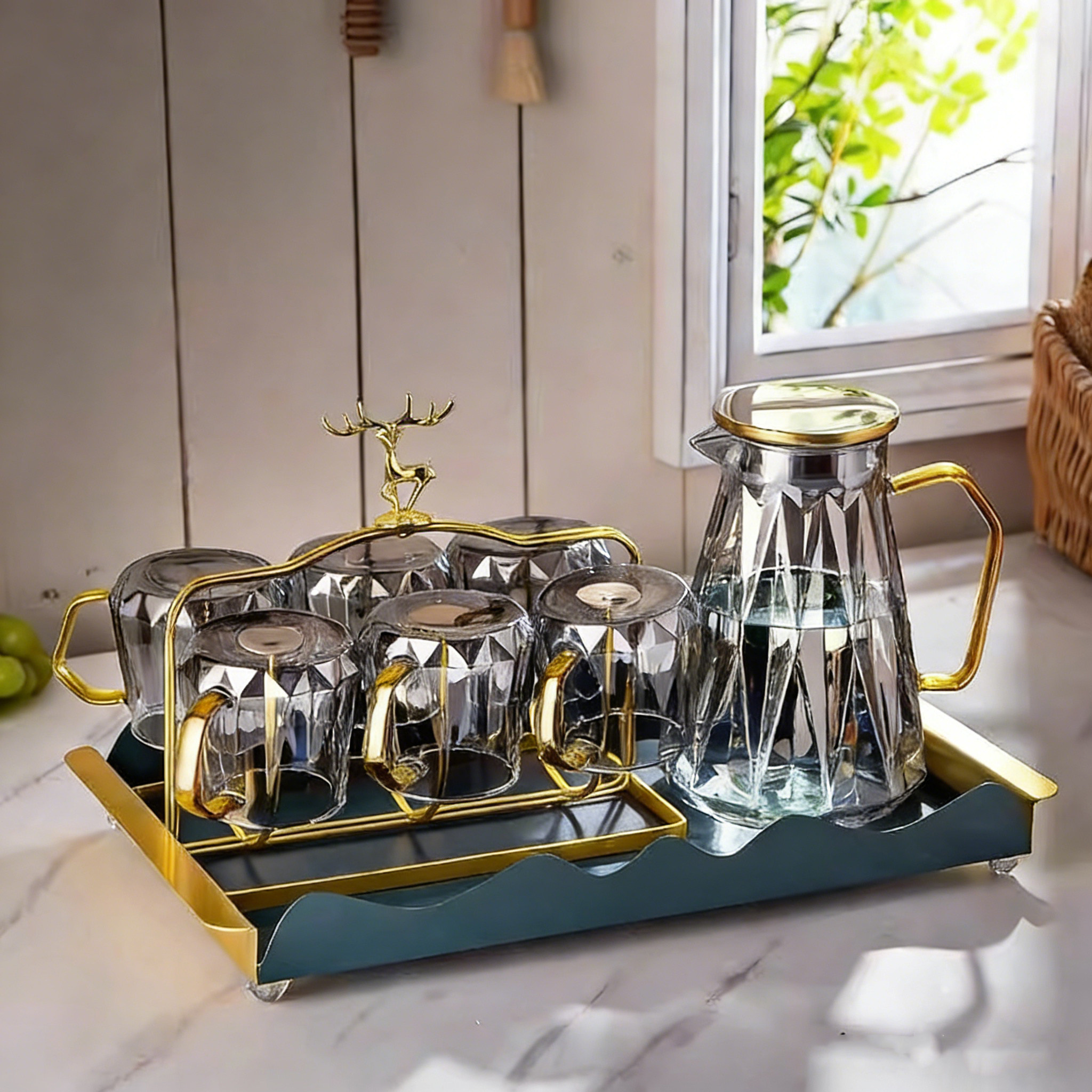 现代轻奢客厅茶几套装摆件结婚水具饰品乔迁新居礼物餐桌聚会用品,餐饮具,水具套装,淘宝优惠券,粉丝福利购,淘宝优惠卷