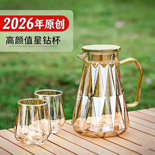 冷水壶家用高颜值客厅装凉白开水杯玻璃耐高温水壶泡凉茶瓶冰扎壶